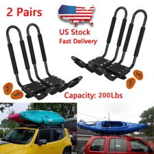 2 pairs Canoe Boat Kayak Roof Rack Car SUV Truck Top Mount Carrier J Cross Bar
