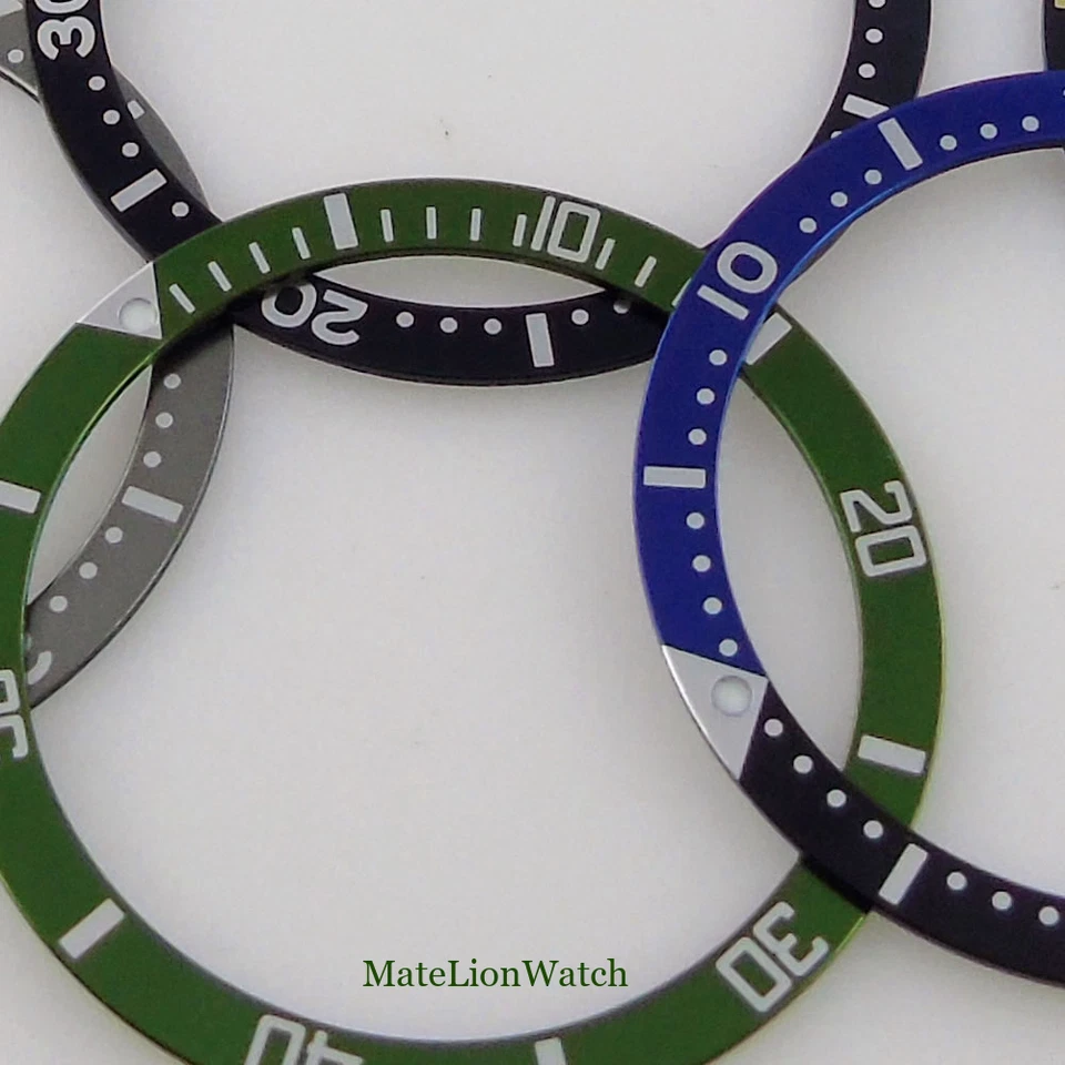 Bisel de reloj plano de 38 mm * 31,5 mm inserción de aluminio apto para reloj SKX007 SKX009 para hombre Foto 4 de 4