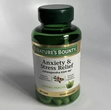 Nature's Bounty Anxiety & Stress Relief Ashwagandha KSM-66 EXP 10/2025 90 Tablet