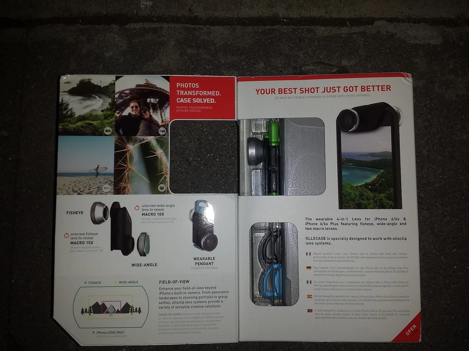 Olloclip Lente Fotográfica 4 en 1 para iPhone 6 6s o Plus Fundas Grises para std o + Nuevas Foto 4 de 4