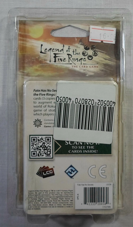 LEGEND OF THE FIVE RINGS L5R LCG FATE IS NO SECRETS DINASTY PACK SELLADO Foto 3 de 4