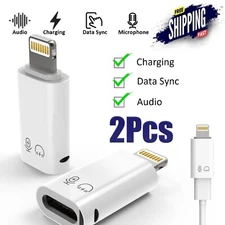 2 x USB C to 8-pin connector, iPhone Fast Charging & Data Sync Cable Converter