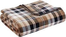 Eddie Bauer - King Blanket, Reversible Plush Bedding, Plaid Home Decor, Oeko-...