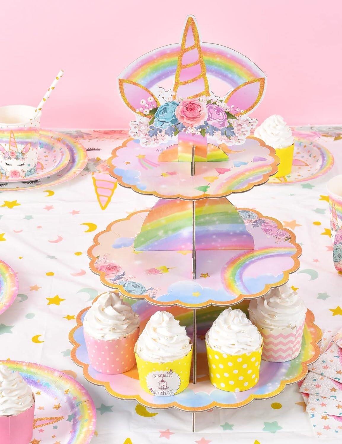 Unicorn Cupcake Stand Birthday Party Decorations for Girls White eBay