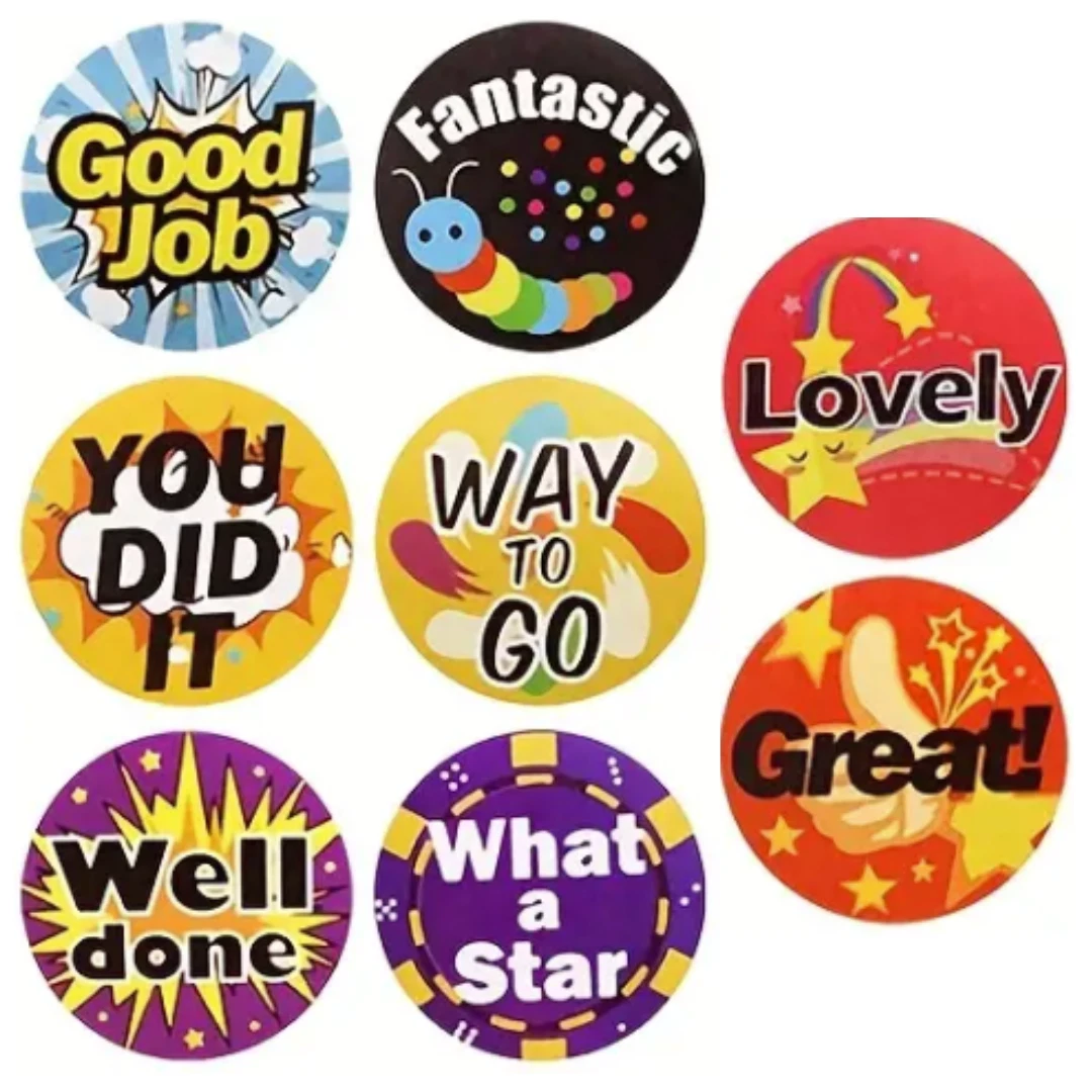 Reward Teacher Merit Stickers 2.5cm 50/100pc Classroom Positive Award Kids Party