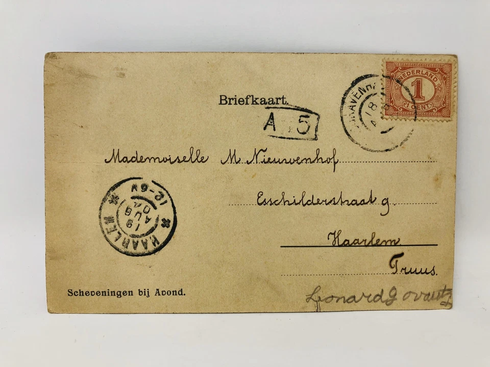 NETHERLANDS Postal Post Card Briefkaart Travel Sailboat Sailing Ship 1904 A21 - Image 3 of 4