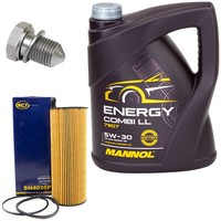 MotoröL Set 5W-30 5 Liter + ÖLfilter Sh 4036 P + Schraube FüR Audi Q7 6.0 500 Ps