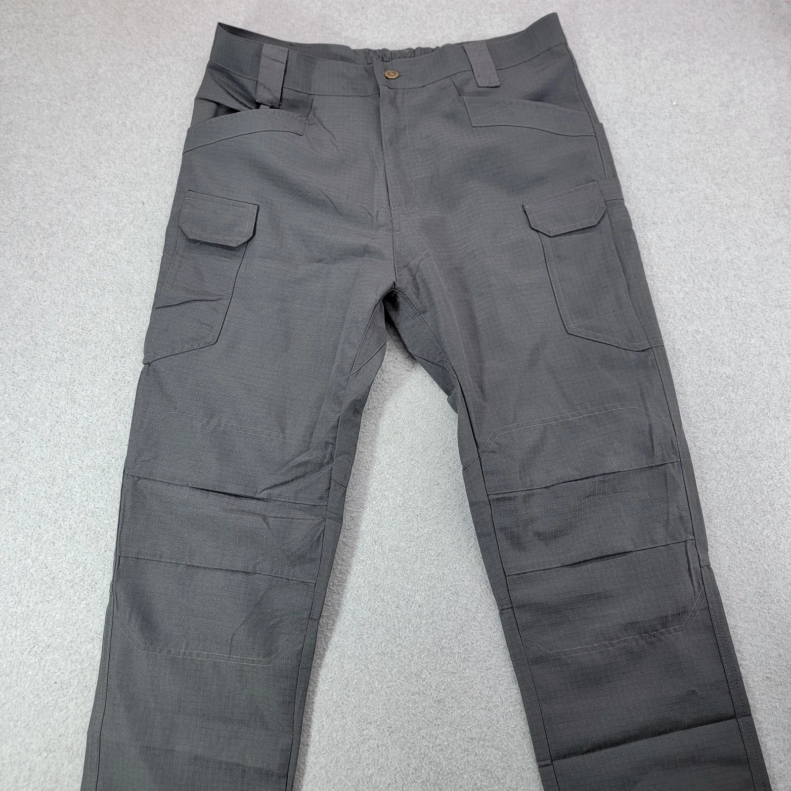 Wosong Pants Mens 34x30 Gray Tactical Series Cargo Elastic Waist Lightweight
