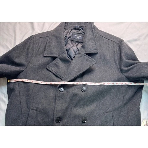 Dockers Mens Wool Blend Pea Coat Charcoal Gray Double Breasted 3XL NEW image 7