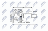 NTY Gelenksatz, Antriebswelle NPZ-HY-546 FüR Hyundai