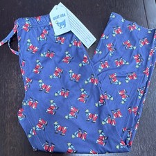 GOAT USA Boys Pajama Pants YXL Navy Santa Goat Christmas Graphic Flame Resistant