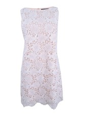 Jessica Howard Women's Lace Overlay Dress (14, White)