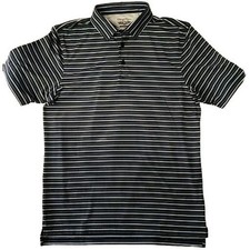Straight Down Performance Polo Golf Shirt Men's Medium Blue Striped