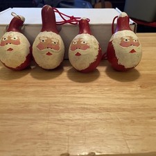 Small Santa Painted Gourds 4 In Group