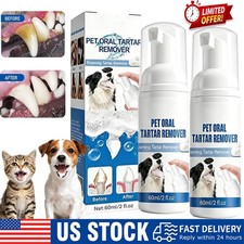 2X Pet Dental Tartar Remover Spray, Dog Cat Foam Teeth Clean Breath Freshener