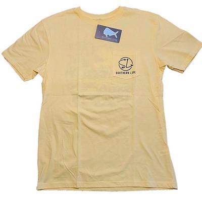 Southern Lure Men's T shirt XL Catch of the Day Printed Pocket tee Yellow NWT