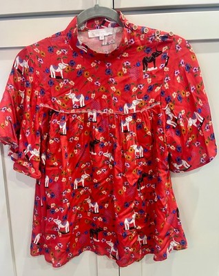 Corey Lynn Calter Elephant Print Babydoll Bloise XS