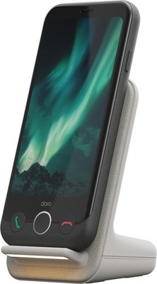 Doro Aurora A10 64GB Schwarz LTE Android Smartphone inkl. kabellose Ladestation