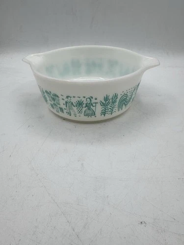 Vintage Pyrex 472 Turquoise Amish Butterprint Bowl 1 1/2 pint