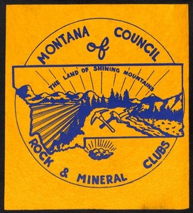 Montana Council of Rock & Mineral Clubs Felt Convention? Patch 9" x 10" c1950's