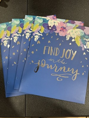 4 Pack!! Carolina Pad 2-pocket Folders.  Find Joy In The Journey  New