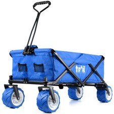 Folding Beach Trolley Camping Cart All Terrain Wheels Festival Garden 60kg Trail