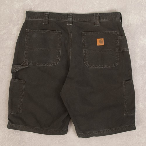 Carhartt Vintage Carpenter Shorts W35 WORKWEAR 36 Men's Washed Black Workwear