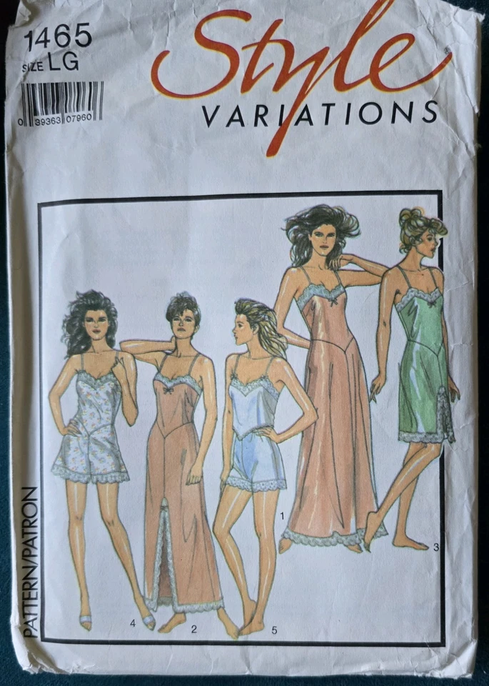 1980s Lingerie Teddy Camisole Negligee French Knickers Style 1465 Sewing Pattern - Image 2 of 2