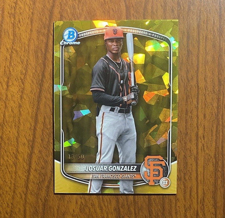 2025 Josuar Gonzalez Bowman Chrome Sapphire Gold Image Variation /50 Giants