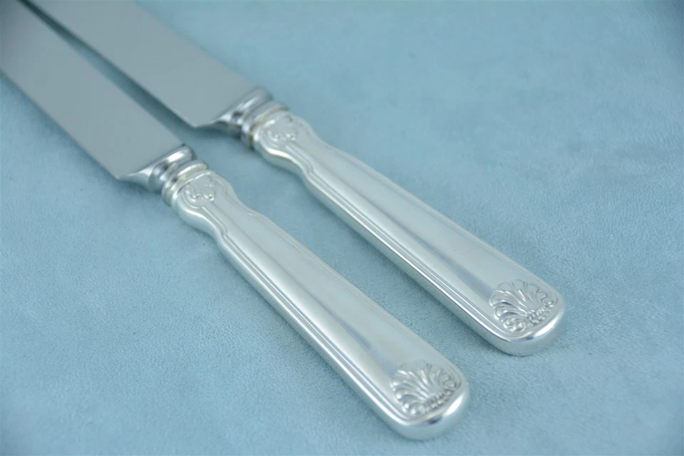 2 Tiffany & Co. Shell & Thread Sterling Silver 9" HH Dinner Knife No Monogram - Image 4 of 4