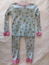 Wonder Nation Toddler Girl Blue  Pink 2-Pc Milk/Cookies Print Pajama Set Sz 4T
