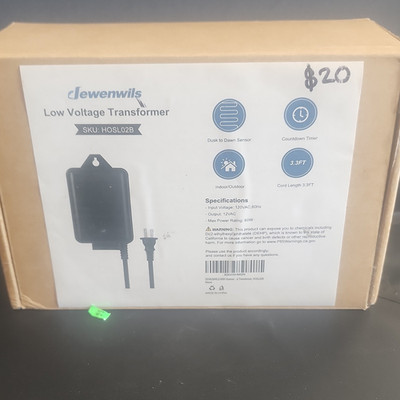 Dewenwils HOSL02B 60W Low Voltage Transformer 120VAC to 12VAC Dusk-Dawn
