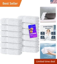 Luxury Cotton Washcloths 13x13 Inch 12 Pack Hotel Spa Face Towels High Absorb...