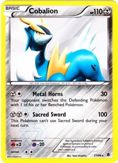 Cobalion - 77/98 - Holo Rare DMG, English Pokemon Emerging Powers