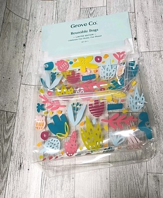 NEW Grove Collaborative Reusable Bags Set Of 2 **Celebrate Our Home, Our Planet''