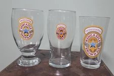 3 New Castle Brown Ale Beer Glasses UK England 