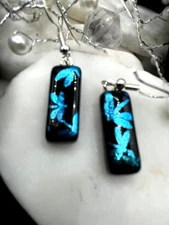 HANDMADE DICHROIC GLASS PENDANT or EARRINGS