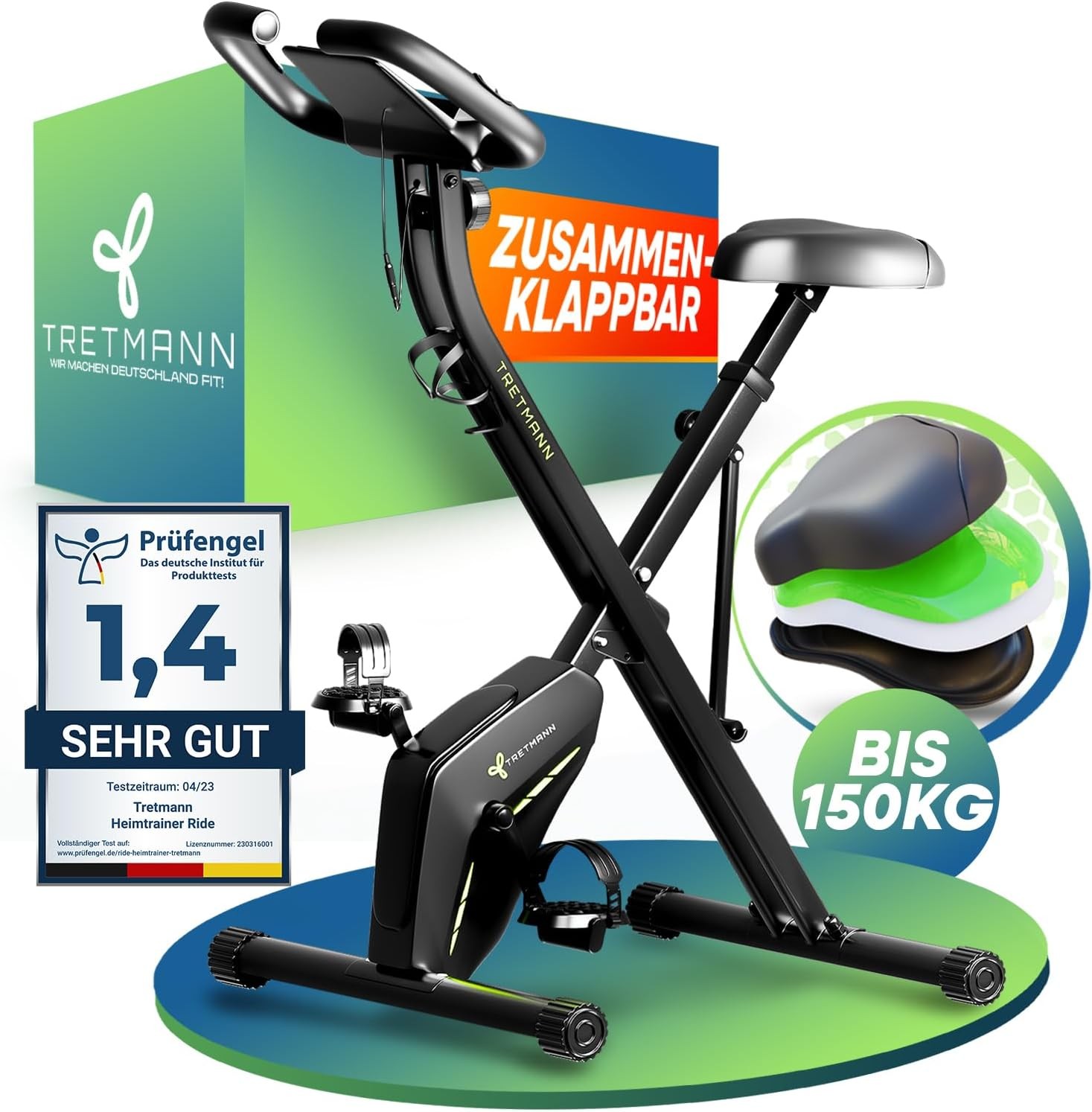 Tretmann Hometrainer fahrrad Klappbar Ergometer Heimtrainer Fitnessbikes