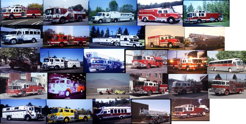 Fire Apparatus Slides Lot of 27 trucks NY FDNY NJ DE WV MD USFS USAF FREE SHIP
