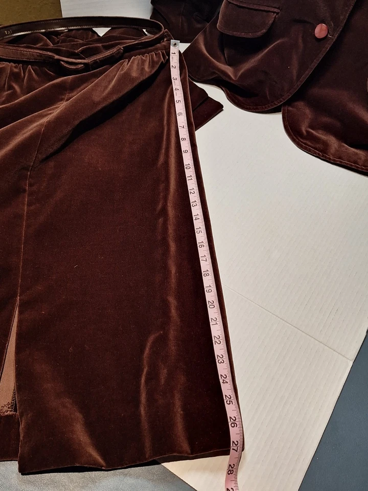 Vintage Mr. Conjunto de 3 pantalones de terciopelo aplastado marrón Beau By R.l Davis, talla 10 Foto 3 de 4