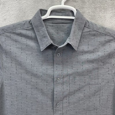 VUORI Shirt Men's small bridge button AOP Performance Casual Active Preppy v184