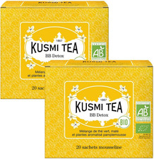 Kusmi Tea - BB Détox Bio - Lot De 2 Boîtes - Mélange Biologique De Thé Vert, Mat