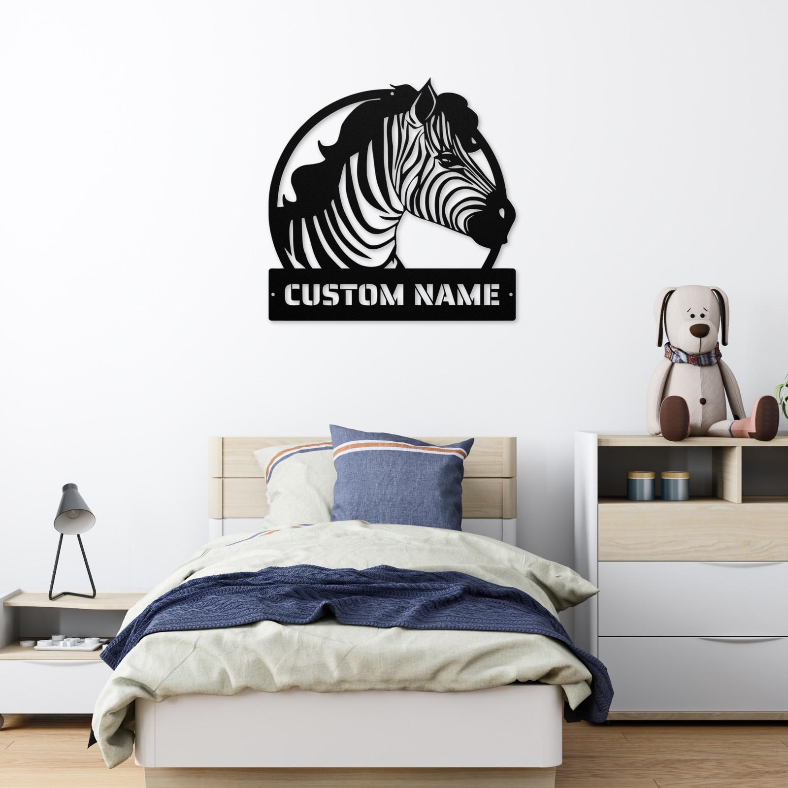 Personalized Zebra Head Metal Sign Custom Wild Animal Decor for Home Office Gift