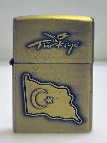 Vintage Brass Turkish Crescent Star Lighter – Xantai JT1 – Collectible