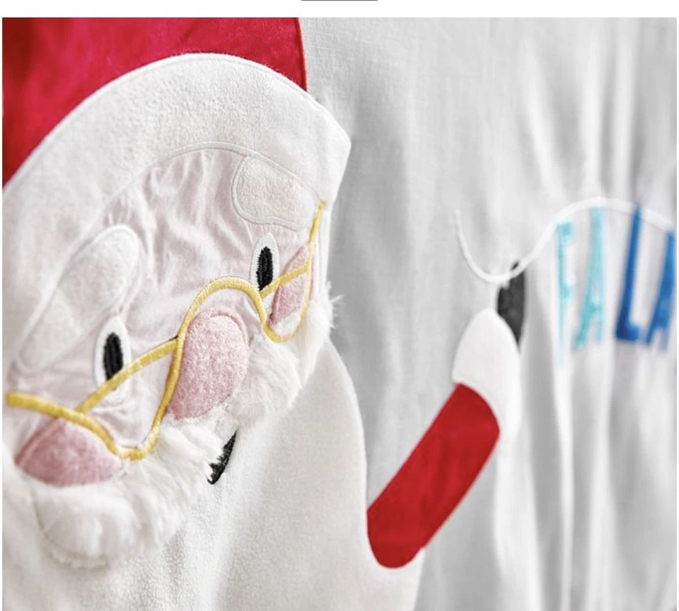 NIP Pottery Barn Kids MERRY AND BRIGHT Christmas Tablecloth 70x90 Santa Holiday - Image 2 of 4