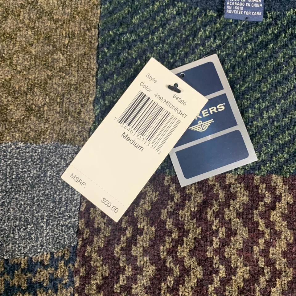 Suéter De Colección Dockers Para Hombres Medio Azul Patchwork Abstracto Pullover Retro $50 Nuevo Foto 4 de 4