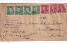 Puerto Rico Aug 25 1900 Registered Cover w/ crease