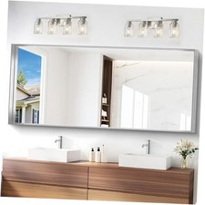 Bathroom Mirror, 72x30 Inch Rectangular Deep Frame Mirror, 72"L x 30"W Silver