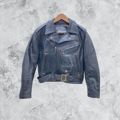 AERO LEATHER black leather Men's outer Steerhide single riders jacket authentic