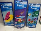 Seasonal Holiday Outdoor Yard Banners Flags Large Decor -Lot of 3 vintage